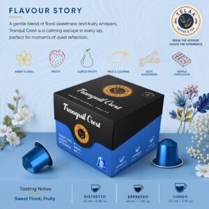 Tranquil Crest Very light Roast Coffee Capsules By Telaa | Intensity 5 | Nespresso® Compatible | 100% Arabica