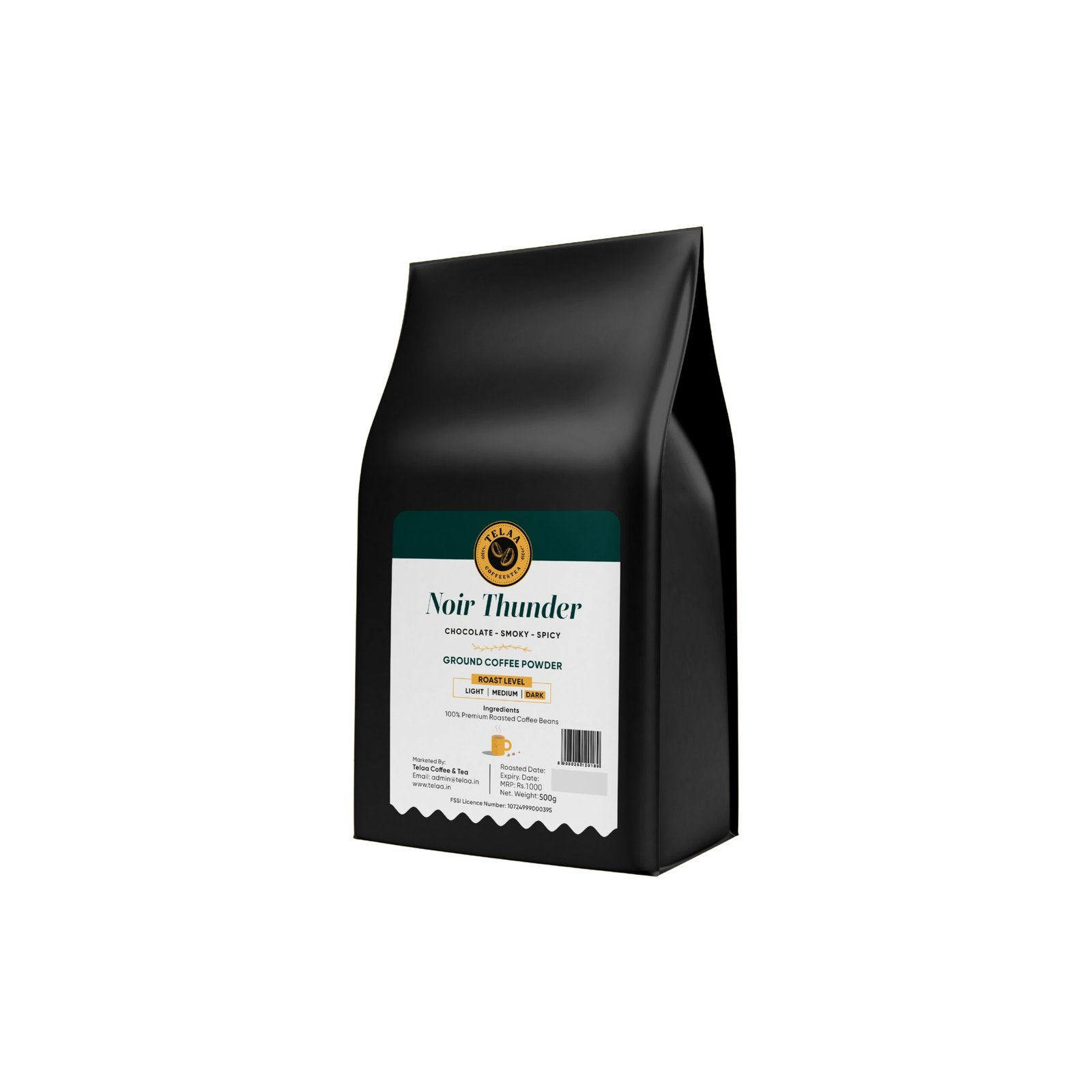 Noir Thunder, Dark Roasted 100% Arabica Coffee Powder - Image 3