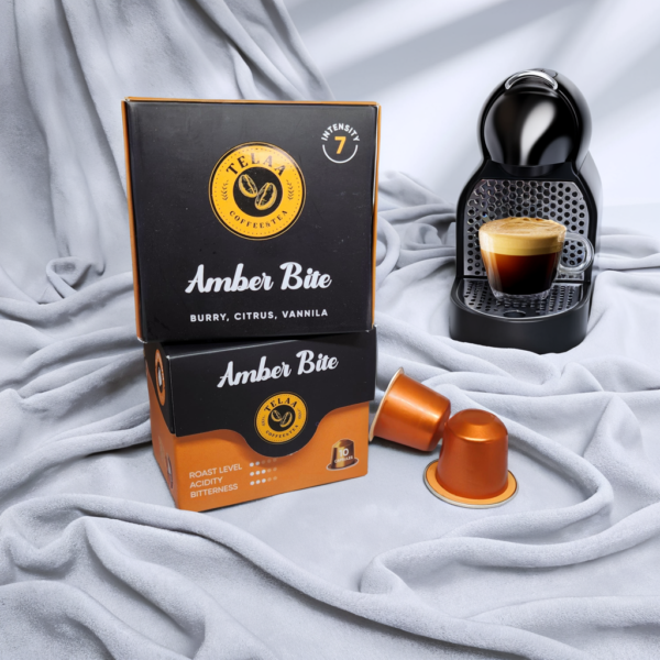 Amber Bite, Intensity-7, 100% Arabica Aluminium Coffee Capsules - Specialty Coffee