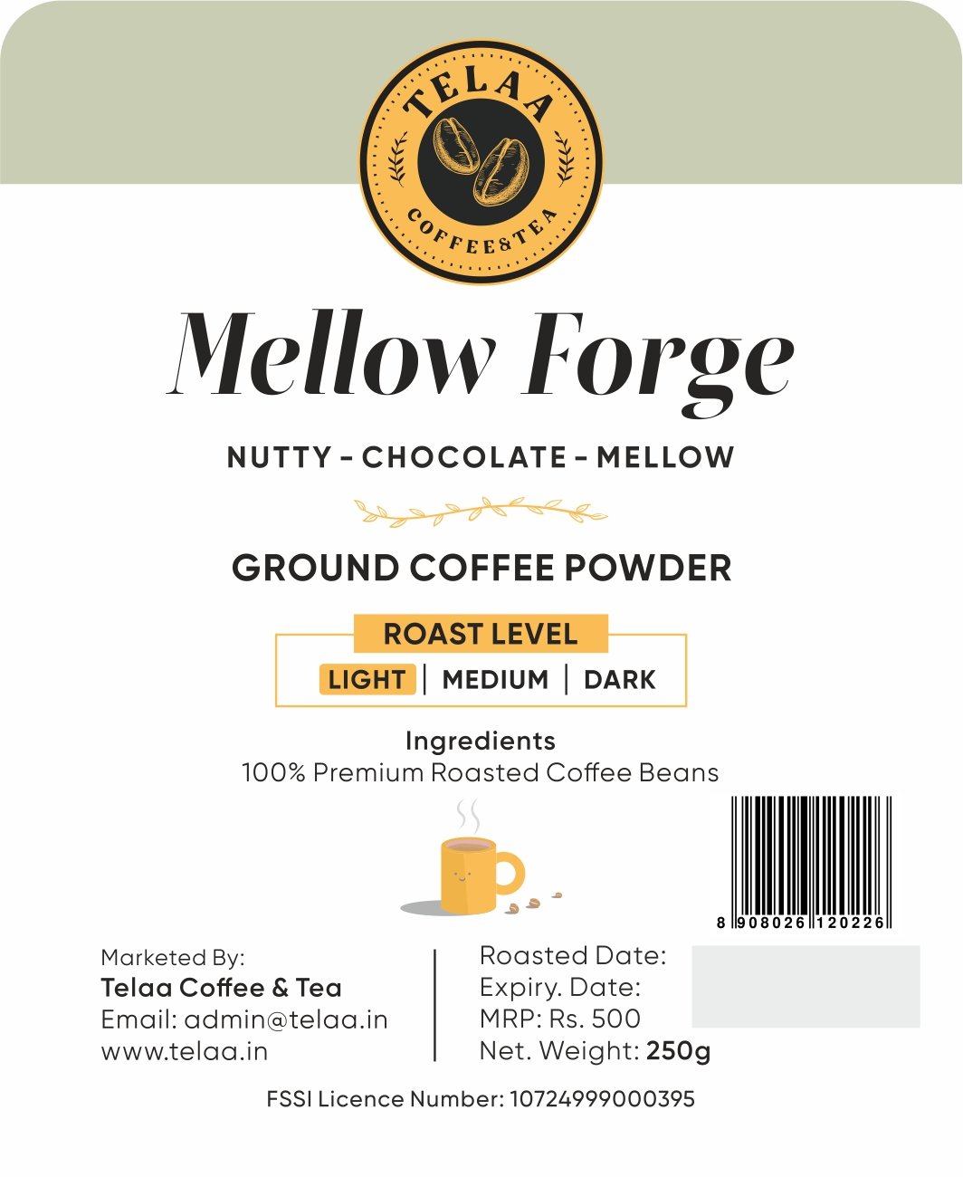 Mellow Forge, Light Roasted 100% Arabica Coffee Powder - Image 2