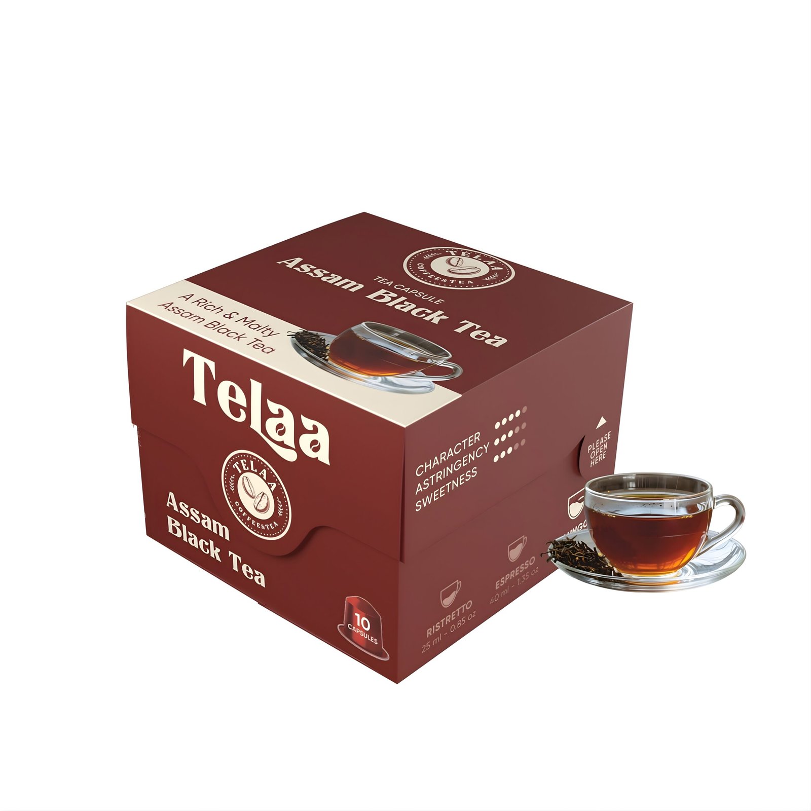 Assam Black Tea Capsules – Premium Black Tea Pods by Telaa | Nespresso Compatible | Intensity 4/10