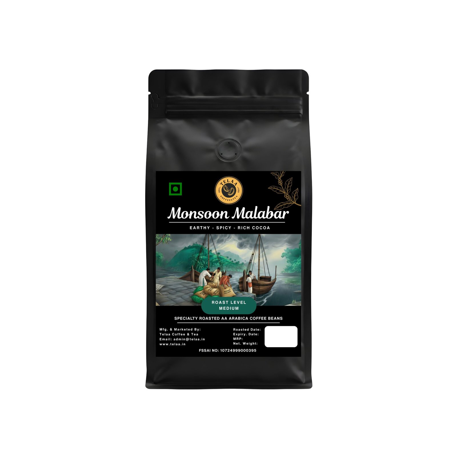 Monsoon Malabar Roasted Coffee Beans 250gm