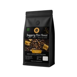 Jaggery Fire Roast Coffee Beans 250g – Fire Roasted Arabica, Smoky Jaggery Sweetness, Date & Spice Notes, Bold Rustic Body, Small Batch Artisan Specialty Coffee
