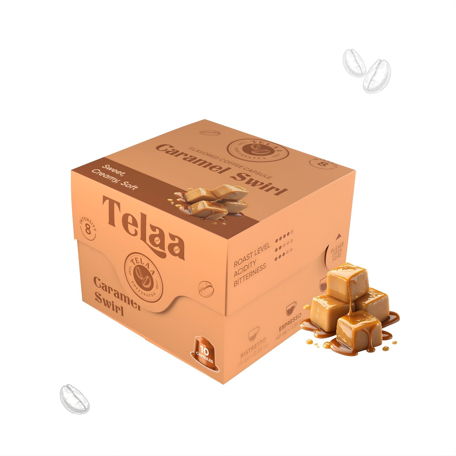 Telaa 3-Pack Flavor Coffee Capsule Combo | Vanilla Cream, Caramel Swirl & Assorted | 30 Capsules | Nespresso Original Line Compatible - Image 4