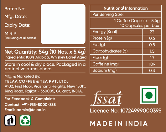 Oak Reserve – Whiskey Barrel Aged Coffee Capsules - Specialty Coffee, Intensity 7 - Image 5