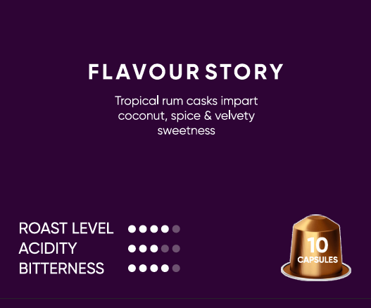 Caribbean Gold – Rum Barrel Aged Coffee Capsules - Specialty Coffee, Intensity 8 - Image 6