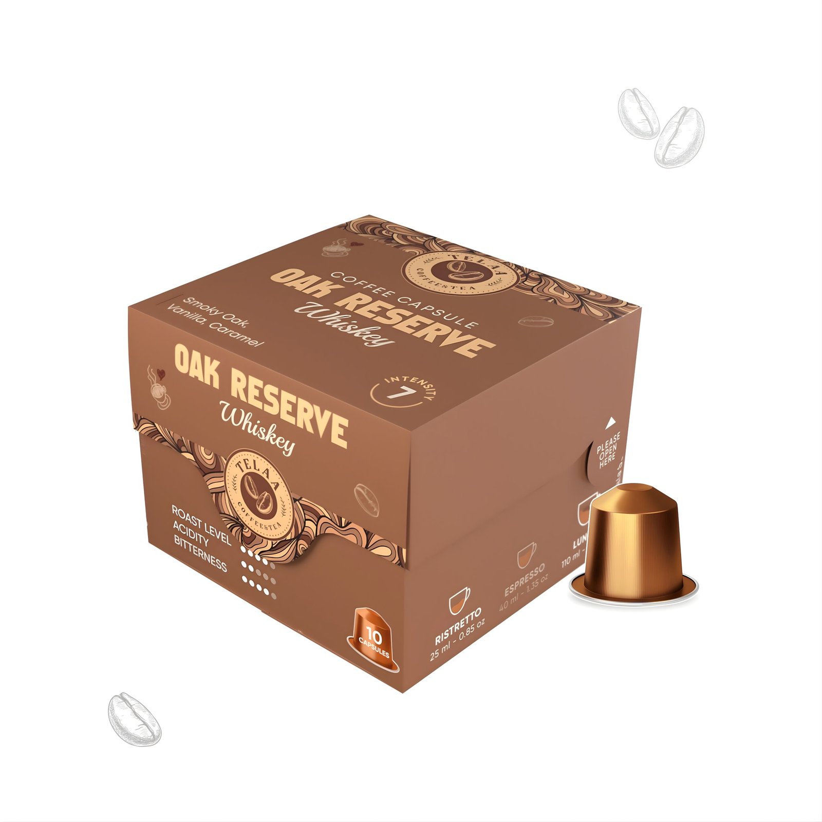 Oak Reserve – Whiskey Barrel Aged Coffee Capsules - Specialty Coffee, Intensity 7