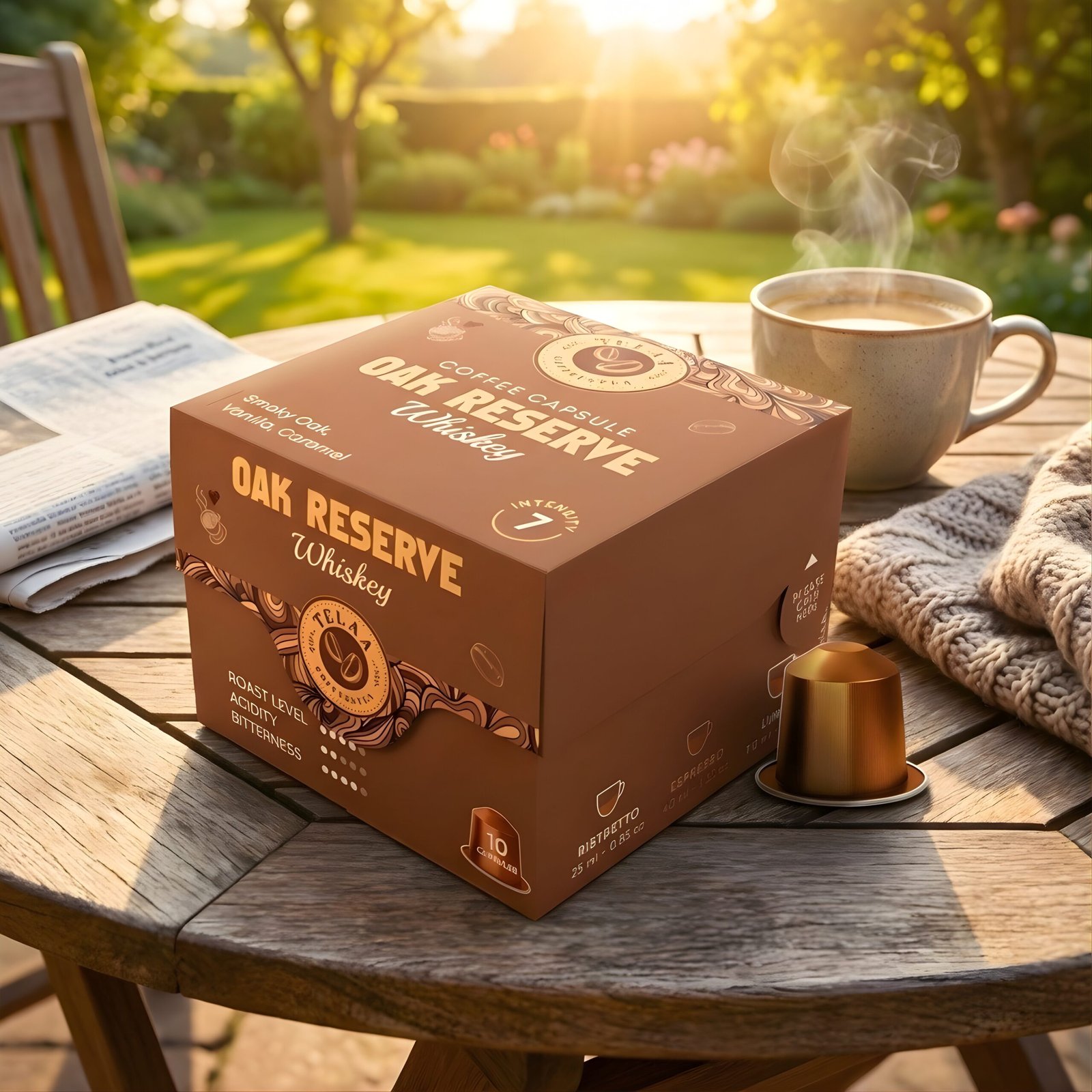 Oak Reserve – Whiskey Barrel Aged Coffee Capsules - Specialty Coffee, Intensity 7 - Image 2