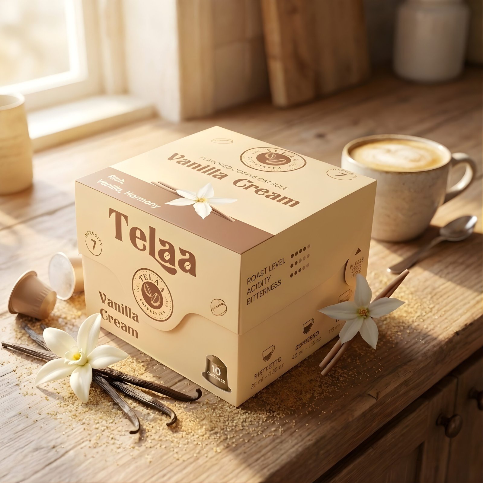 Telaa 3-Pack Flavor Coffee Capsule Combo | Vanilla Cream, Caramel Swirl & Assorted | 30 Capsules | Nespresso Original Line Compatible - Image 3