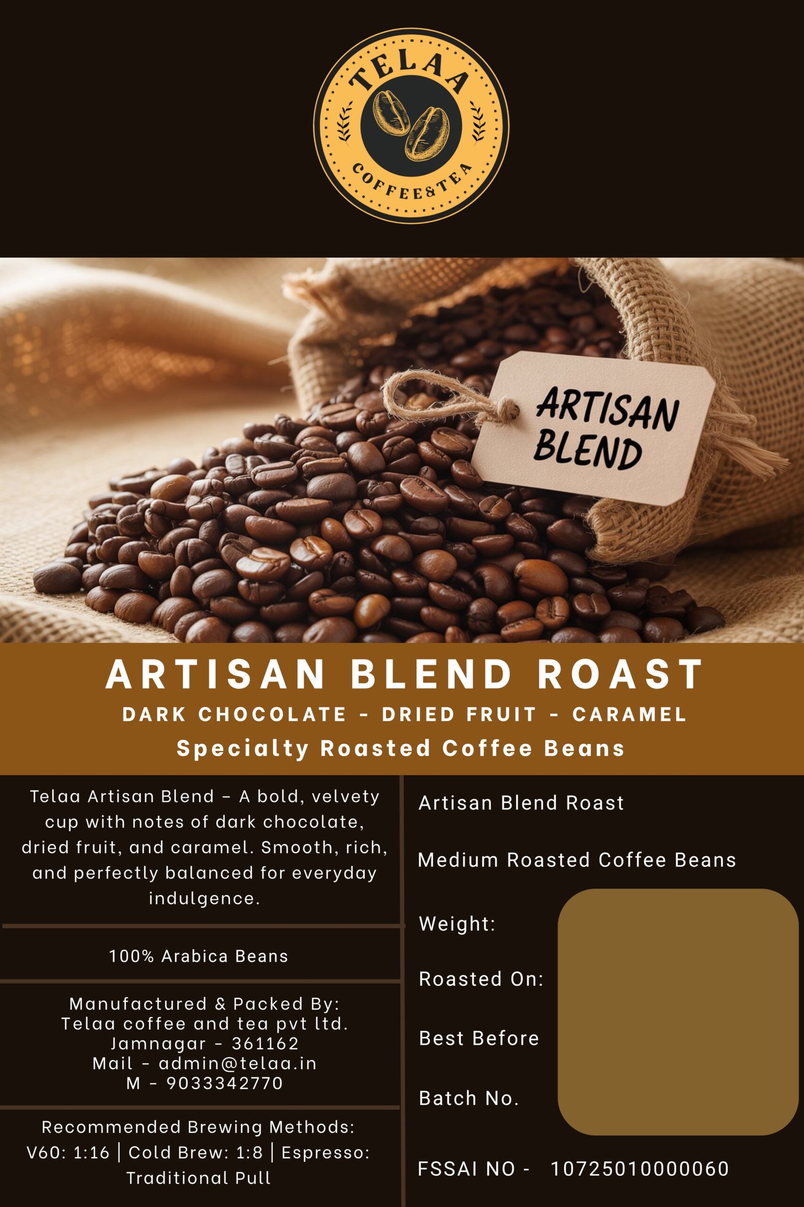 Artisan Blend Coffee Beans – Premium Roast for Espresso, Americano, Cappuccino & Pour Over - Image 2