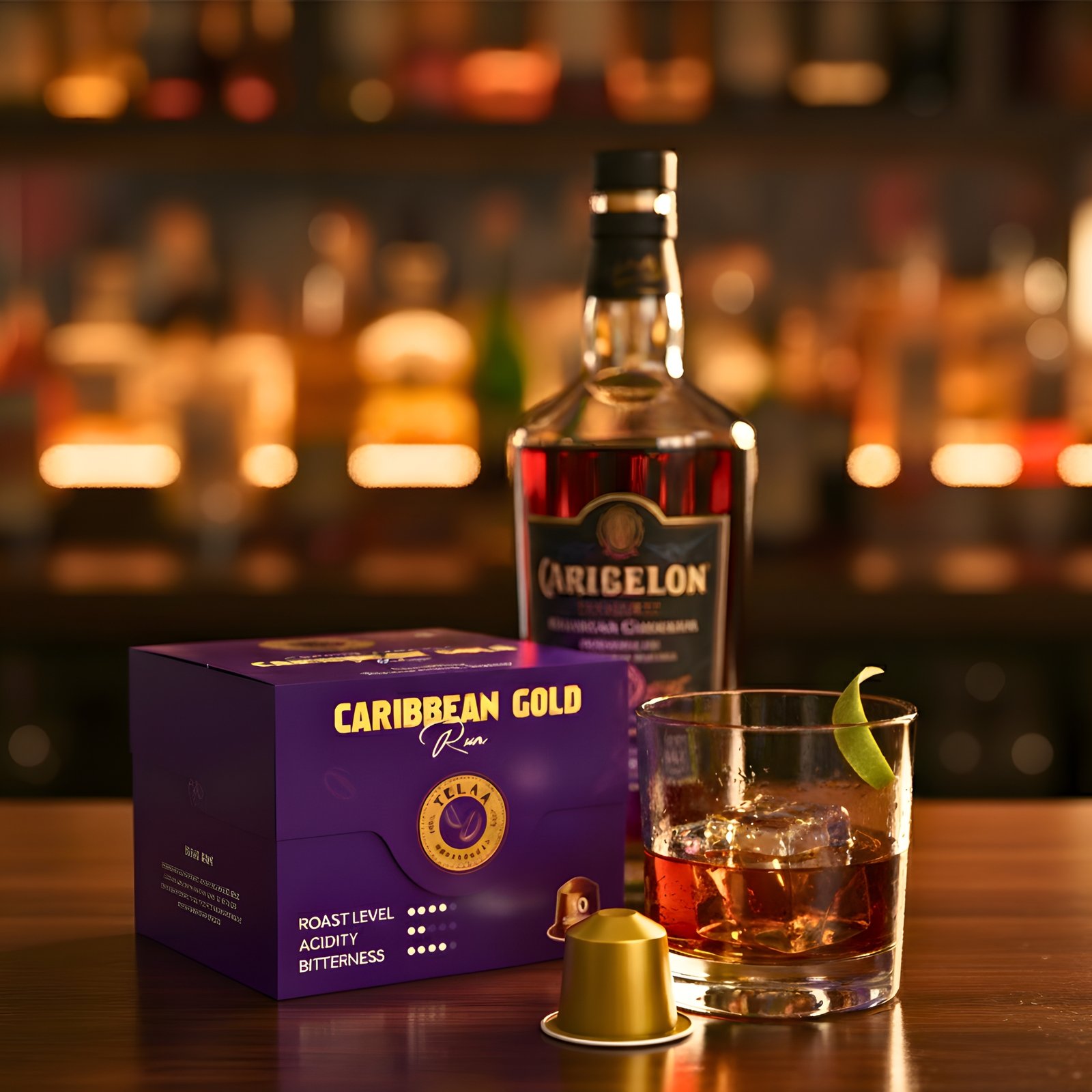 Caribbean Gold – Rum Barrel Aged Coffee Capsules - Specialty Coffee, Intensity 8 - Image 3