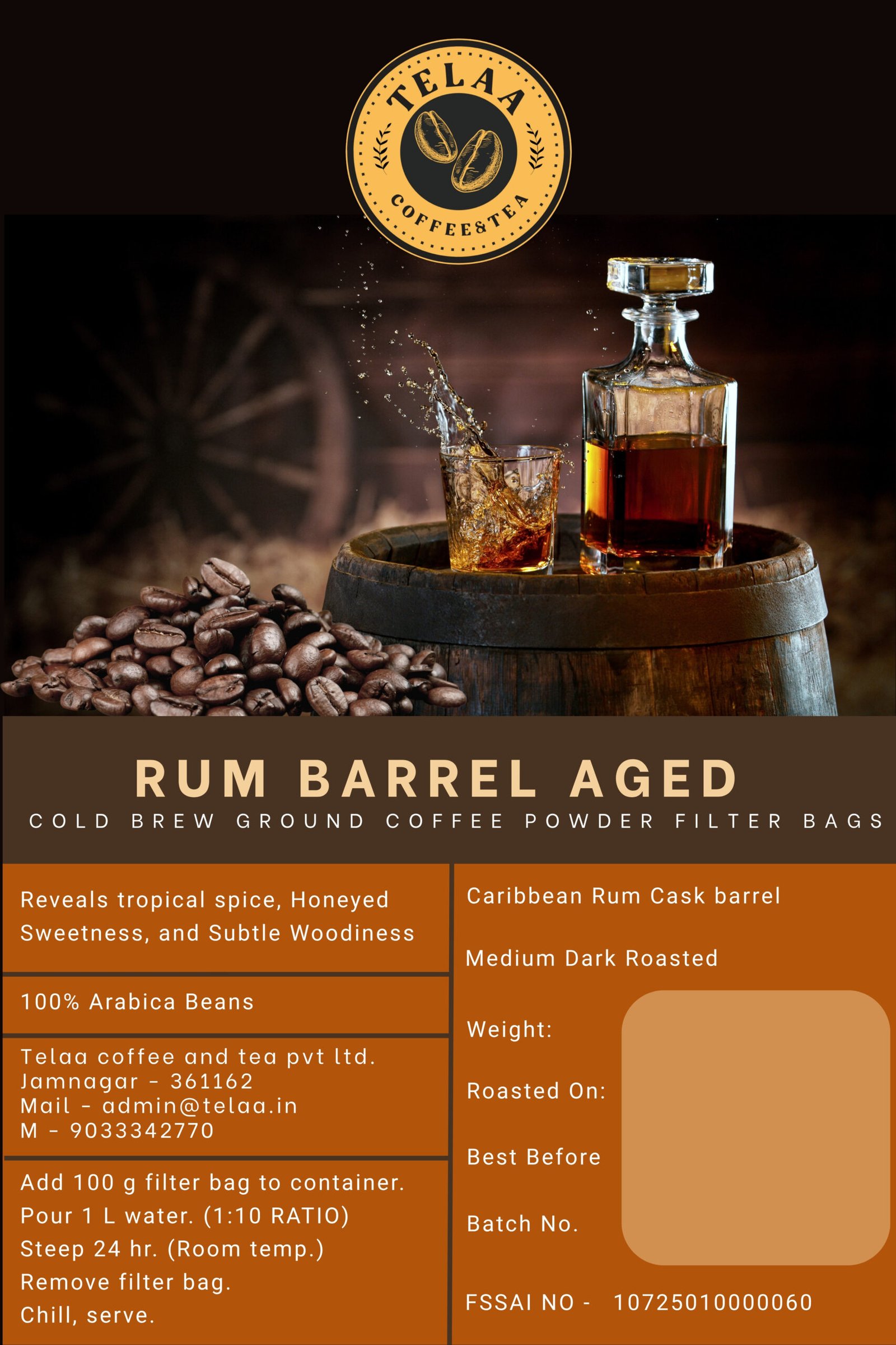 Cold Brew Coffee Combo Pack of 3 | Classic, Rum Barrel & Whiskey Barrel Aged | Ready-to-Pour 100g Bags | Bold, Smooth & All-Natural 100% Arabica Coffee - Image 5