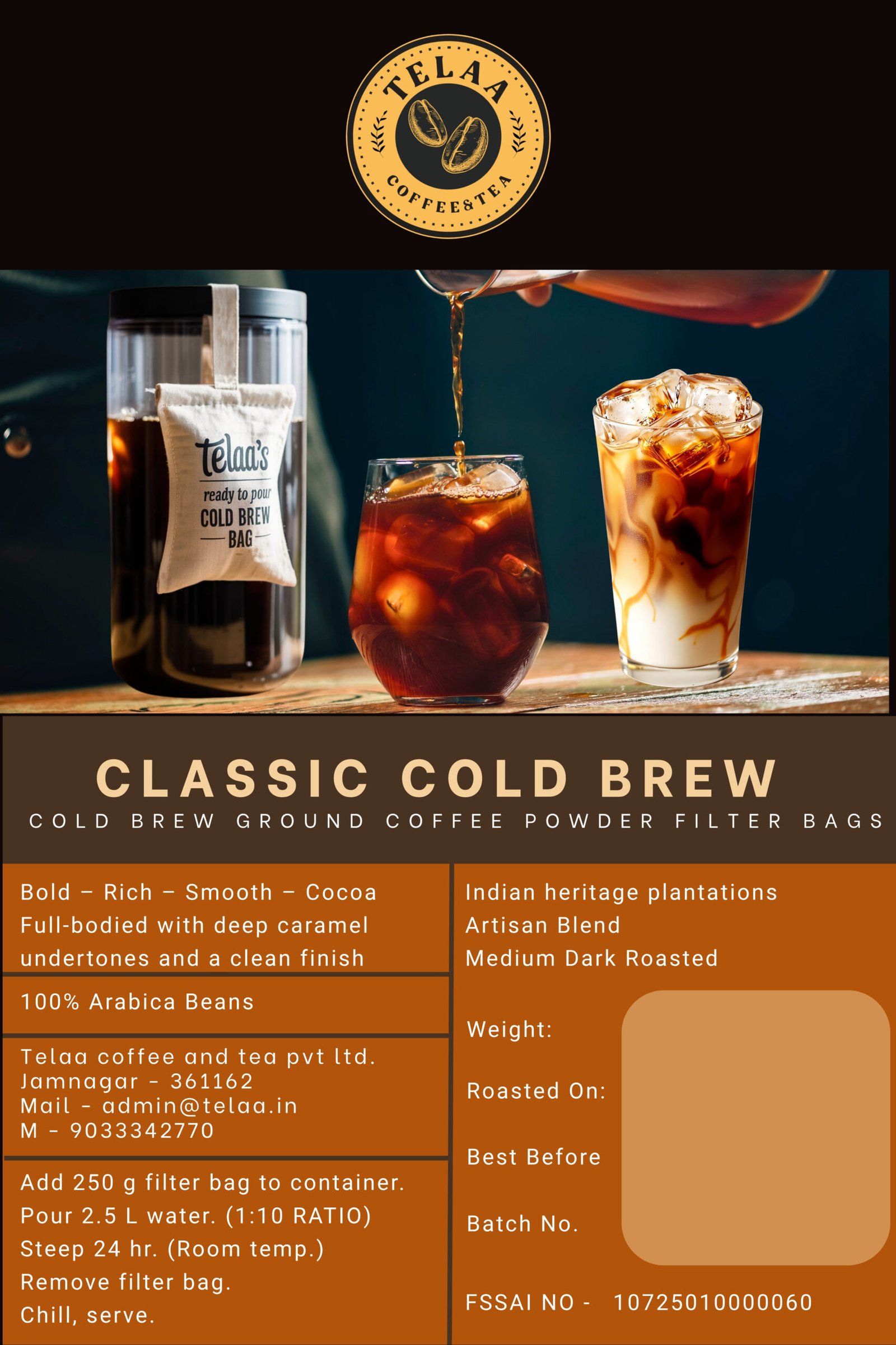 Classic Cold Brew Coffee Bag 250g | Makes 2.5L Bold & Strong Brew | Ready-to-Pour Filter Bag | 100% Arabica Artisan Blend - Image 2