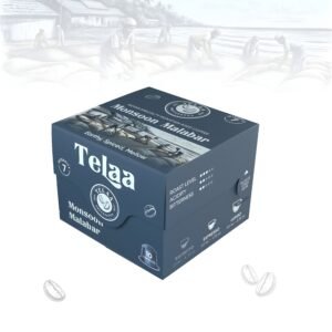 Telaa Monsoon Malabar Coffee Capsules | Indian Specialty Monsoon Aged Coffee | Aluminium Nespresso Original Line Compatible Pods