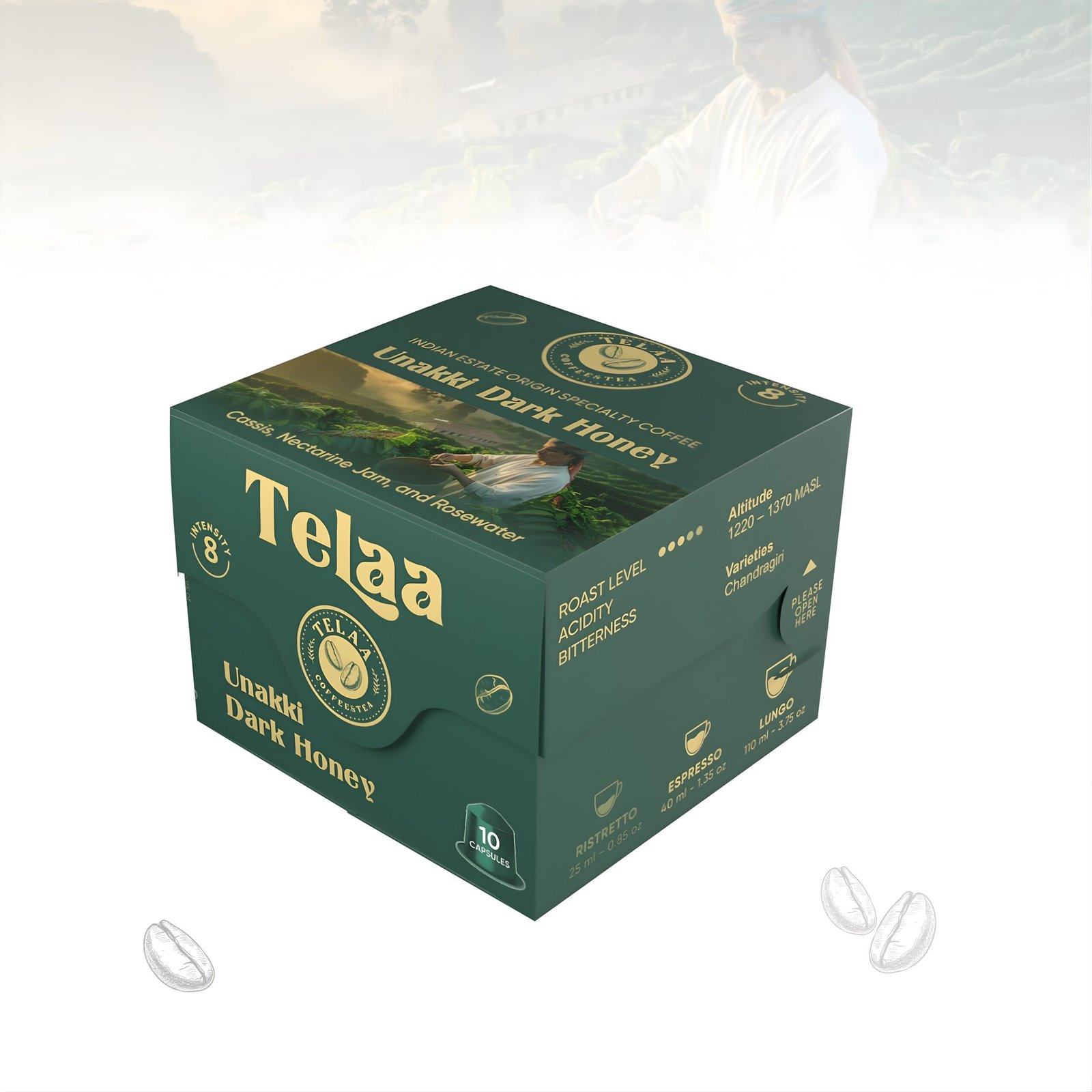 Unakki Estate Dark Honey Coffee Capsules | Indian Single-Estate Specialty Arabica | Nespresso Original Line Compatible Pods