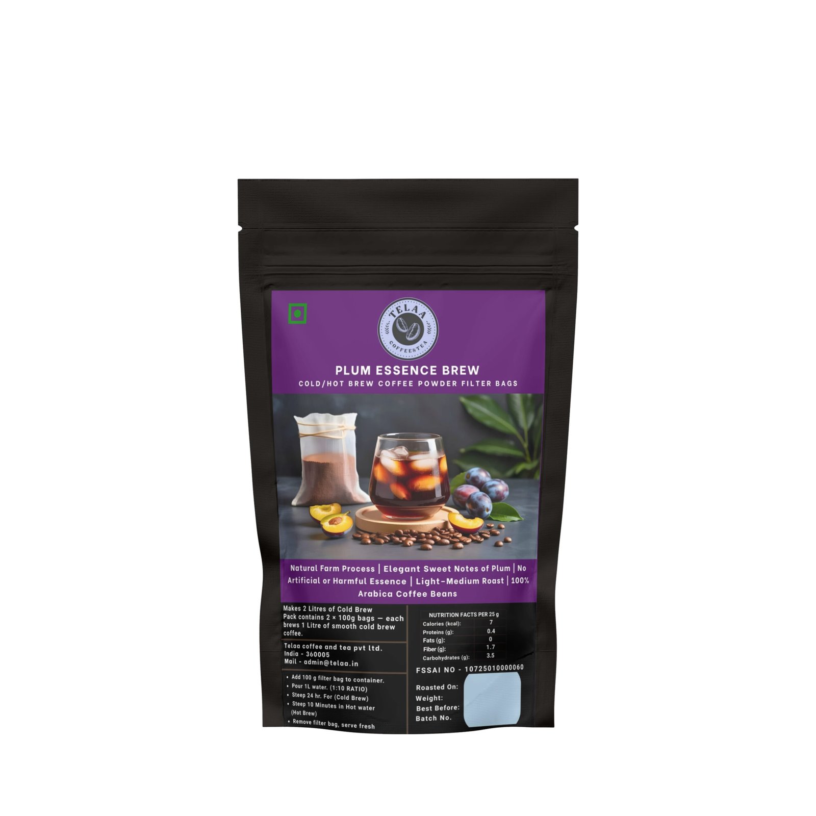 Plum Essence Coffee — 200g Ground or Cold/Hot Brew Bag | V60, Press, Espresso