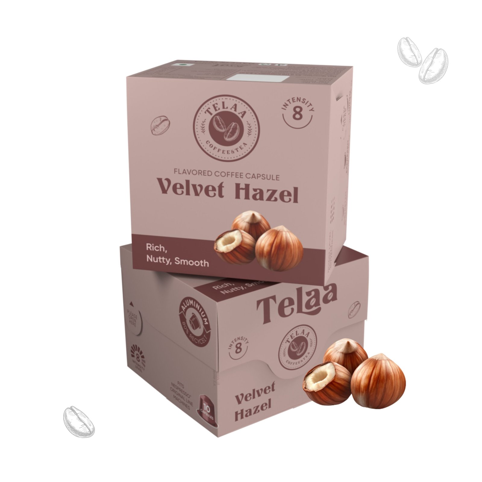 Velvet Hazel Hazelnut Coffee Capsules – 100% Arabica, Intensity 8, 10 Pods - Image 3