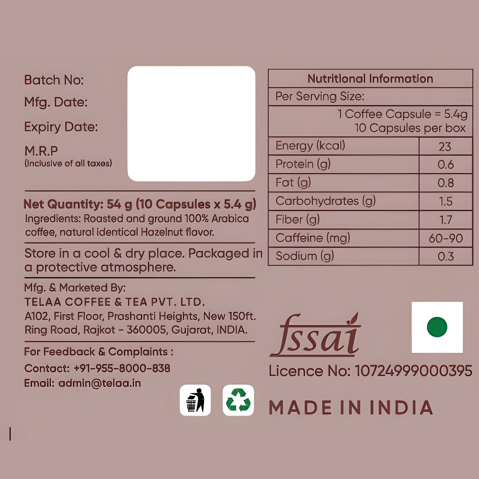 Velvet Hazel Hazelnut Coffee Capsules – 100% Arabica, Intensity 8, 10 Pods - Image 5