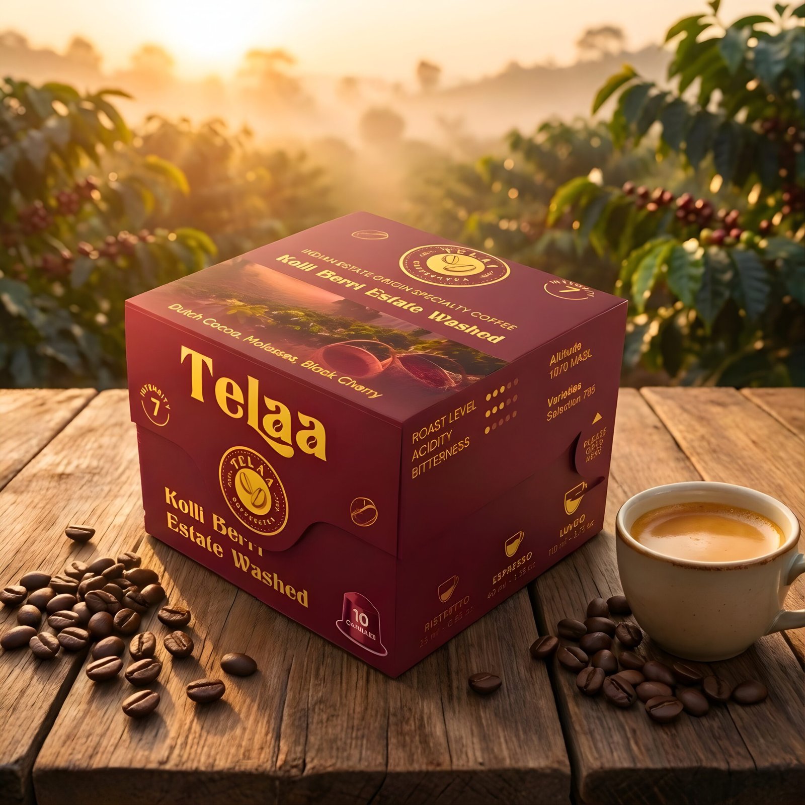 Kolli Berri Estate Washed Coffee Capsules | Indian Specialty Single-Estate Coffee | Aluminium Nespresso Original Line Compatible Pods - Image 2