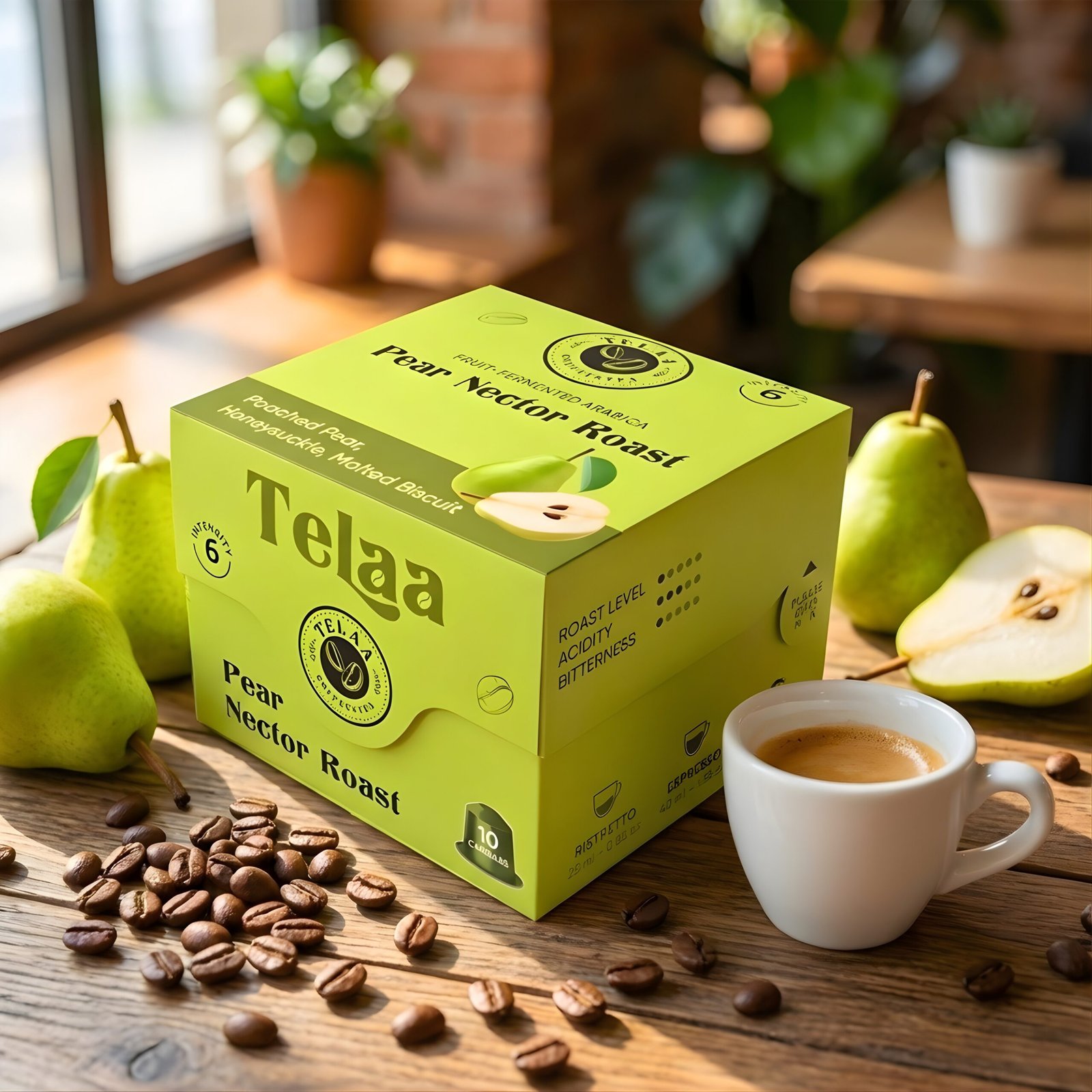 Telaa Pear Nector Roast Coffee Capsules | Fruit-Fermented Arabica | Poached Pear, Honeysuckle & Malted Biscuit Notes | Aluminium Nespresso Original Line Compatible Pods - Image 2