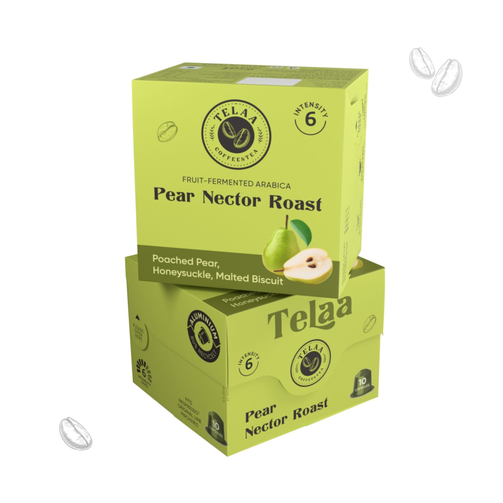 Telaa Pear Nector Roast Coffee Capsules | Fruit-Fermented Arabica | Poached Pear, Honeysuckle & Malted Biscuit Notes | Aluminium Nespresso Original Line Compatible Pods - Image 3