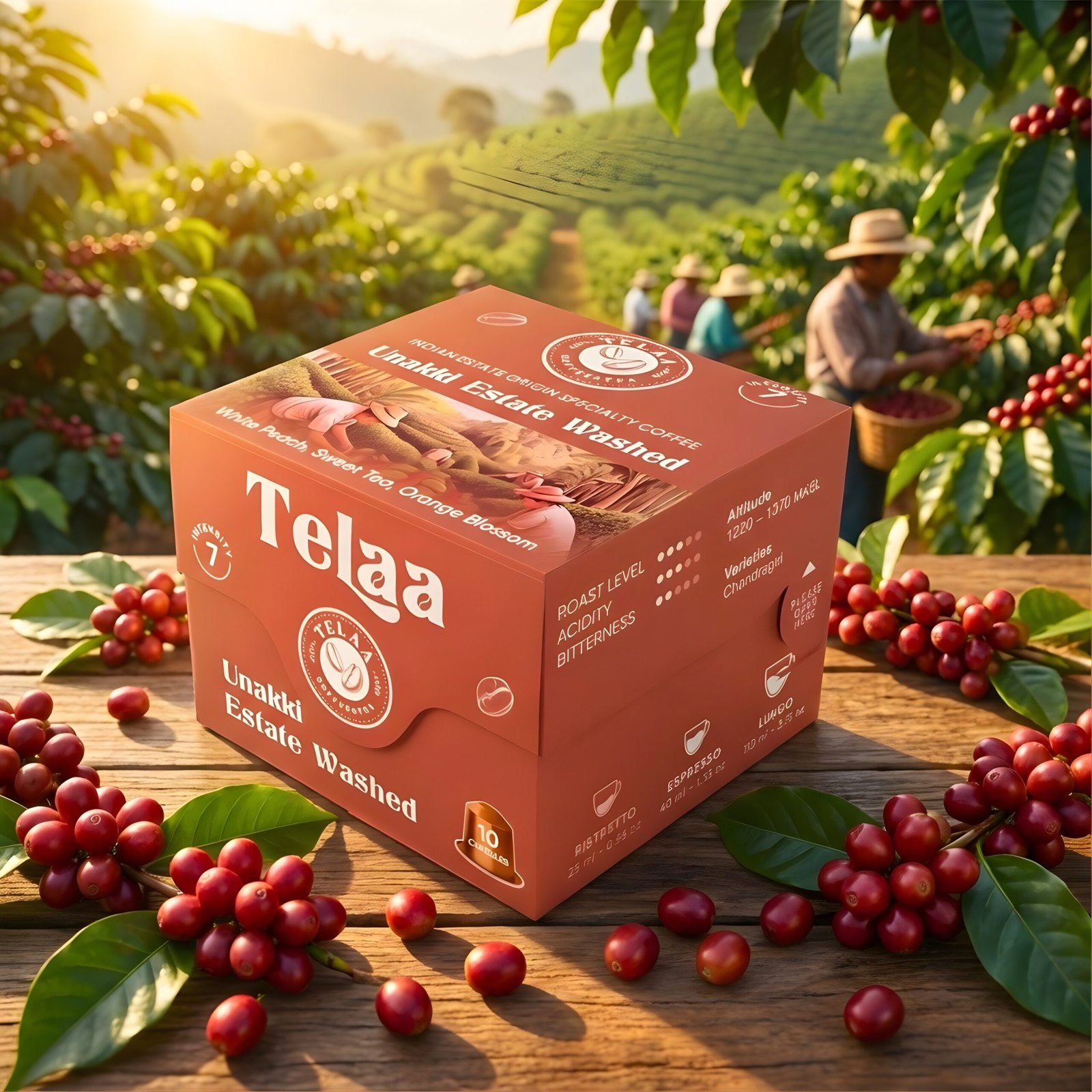 Telaa Unakki Estate Washed Coffee Capsules | Indian Estate Origin Specialty Coffee | Aluminium Nespresso Original Line Compatible Pods - Image 2