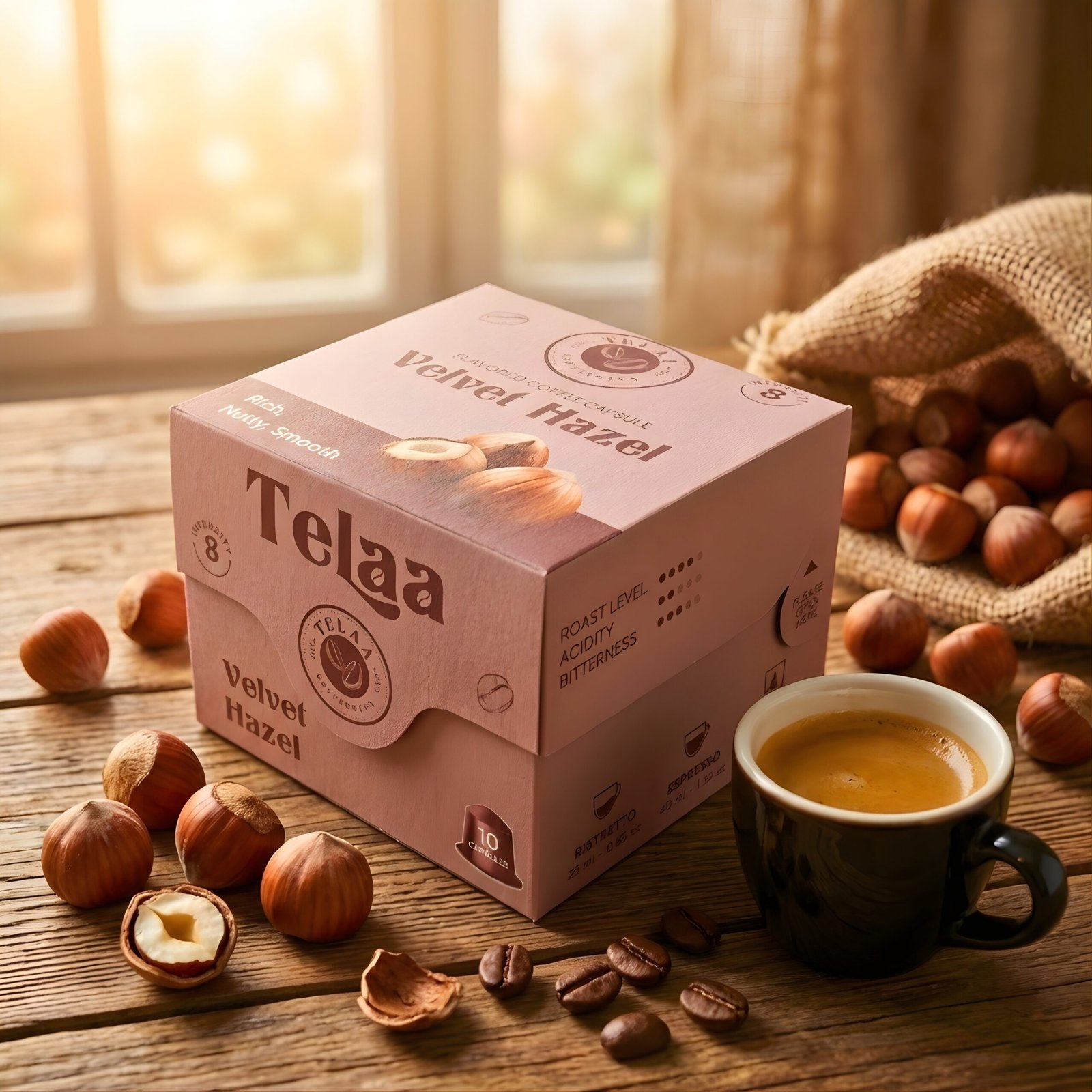 Velvet Hazel Hazelnut Coffee Capsules – 100% Arabica, Intensity 8, 10 Pods - Image 2