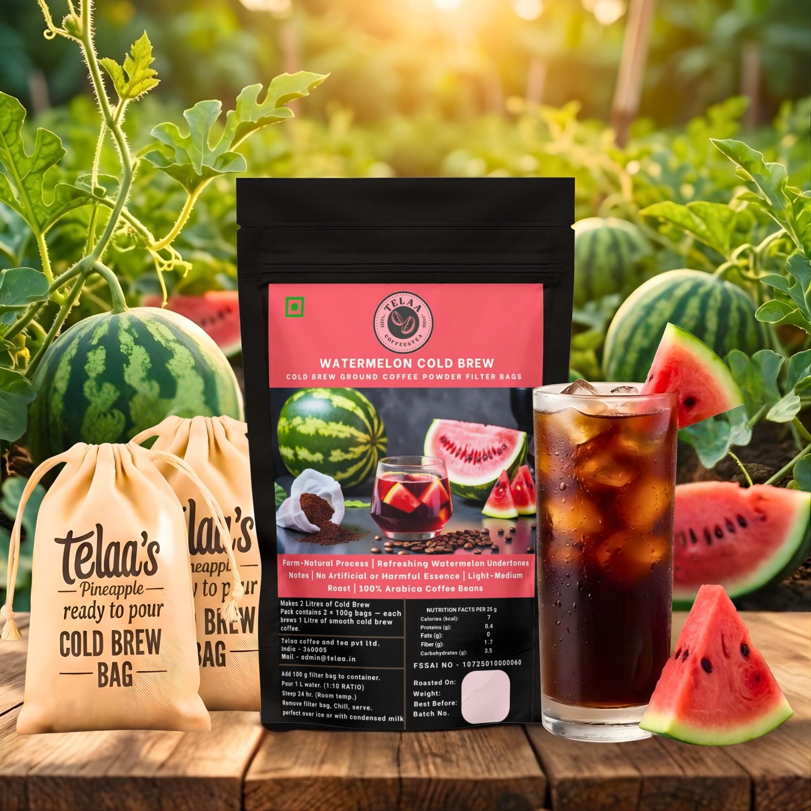 Watermelon Cold Brew Coffee — 2 Litre | 200g Ground Bags for V60, French Press & Espresso - Image 2