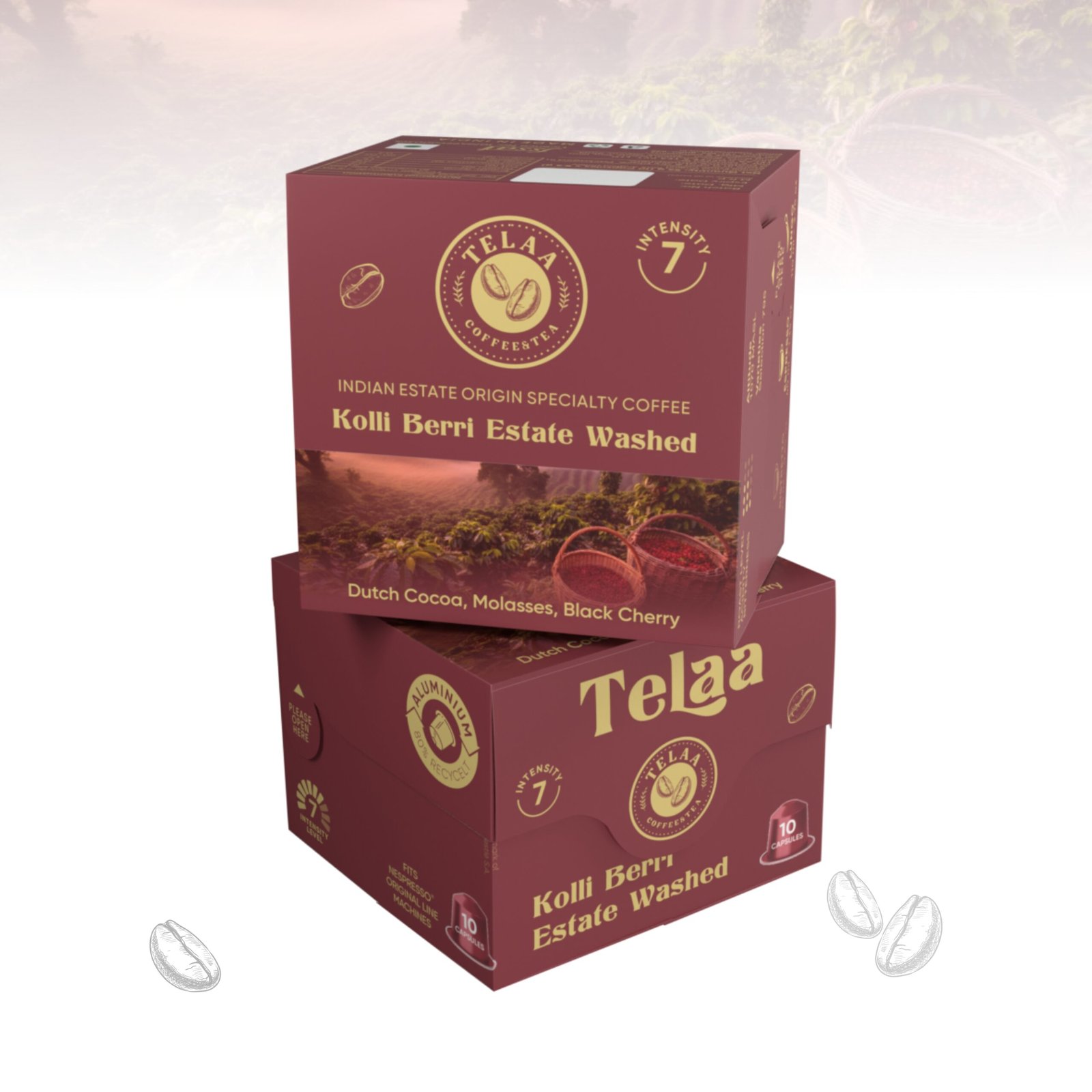 Kolli Berri Estate Washed Coffee Capsules | Indian Specialty Single-Estate Coffee | Aluminium Nespresso Original Line Compatible Pods - Image 3
