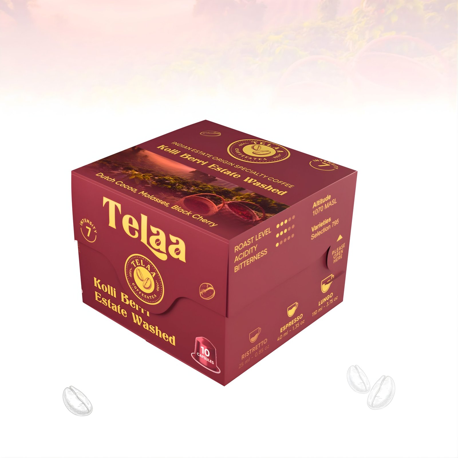 Kolli Berri Estate Washed Coffee Capsules | Indian Specialty Single-Estate Coffee | Aluminium Nespresso Original Line Compatible Pods