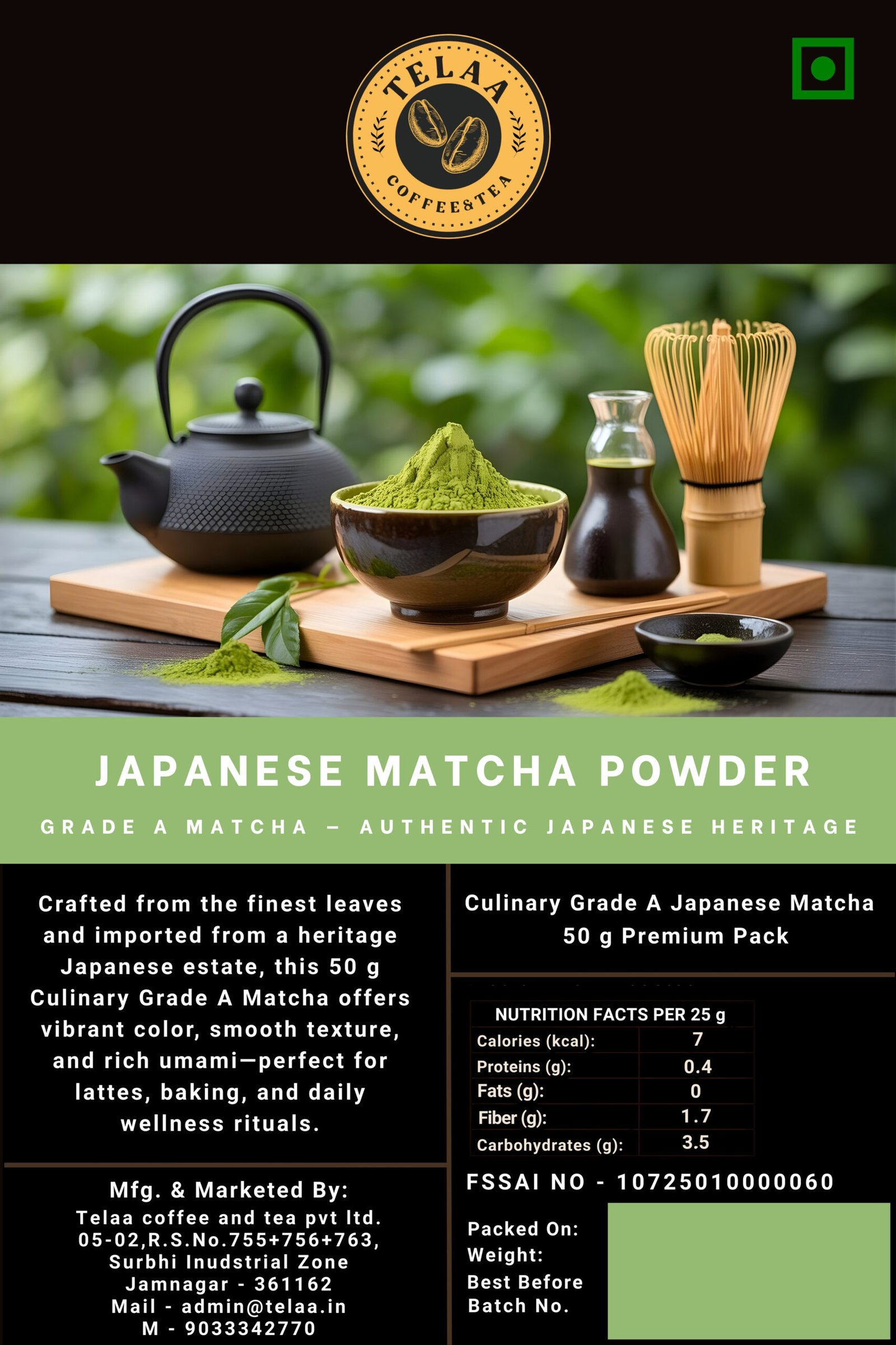 Japanese Matcha Powder 50g – Premium Heritage Estate Import - Culinary Grade A - Image 2