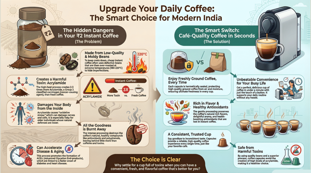 INSTANT COFFEE VS NESPRESSO COFFEE CAPSULE