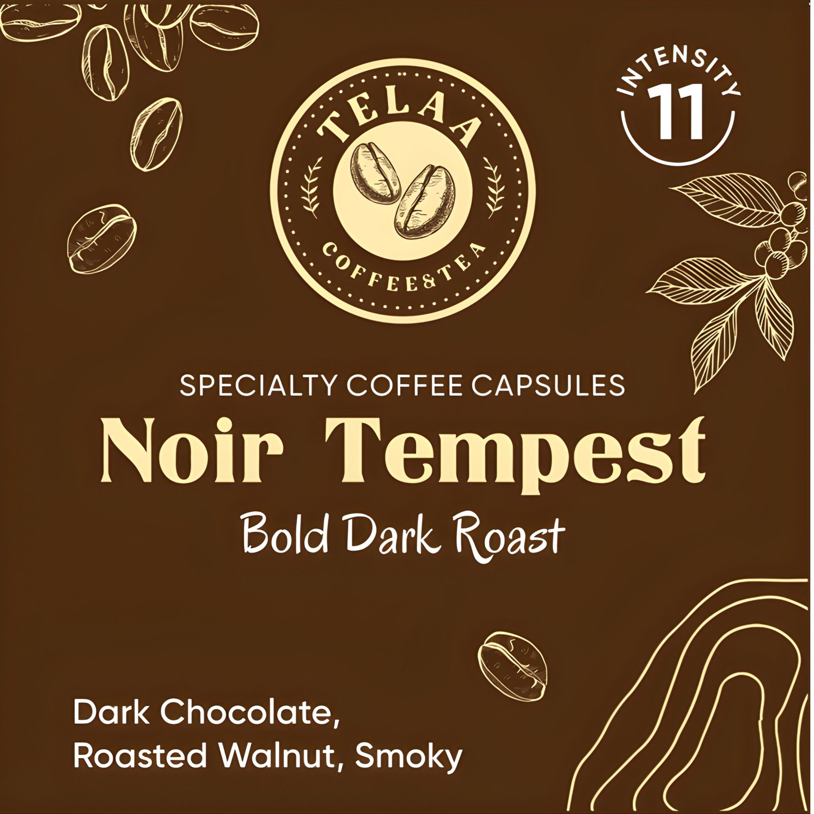 Noir Tempest Dark Roast Coffee Capsules By Telaa | Intensity 11 | Nespresso® Compatible | 10 Pods - Image 3