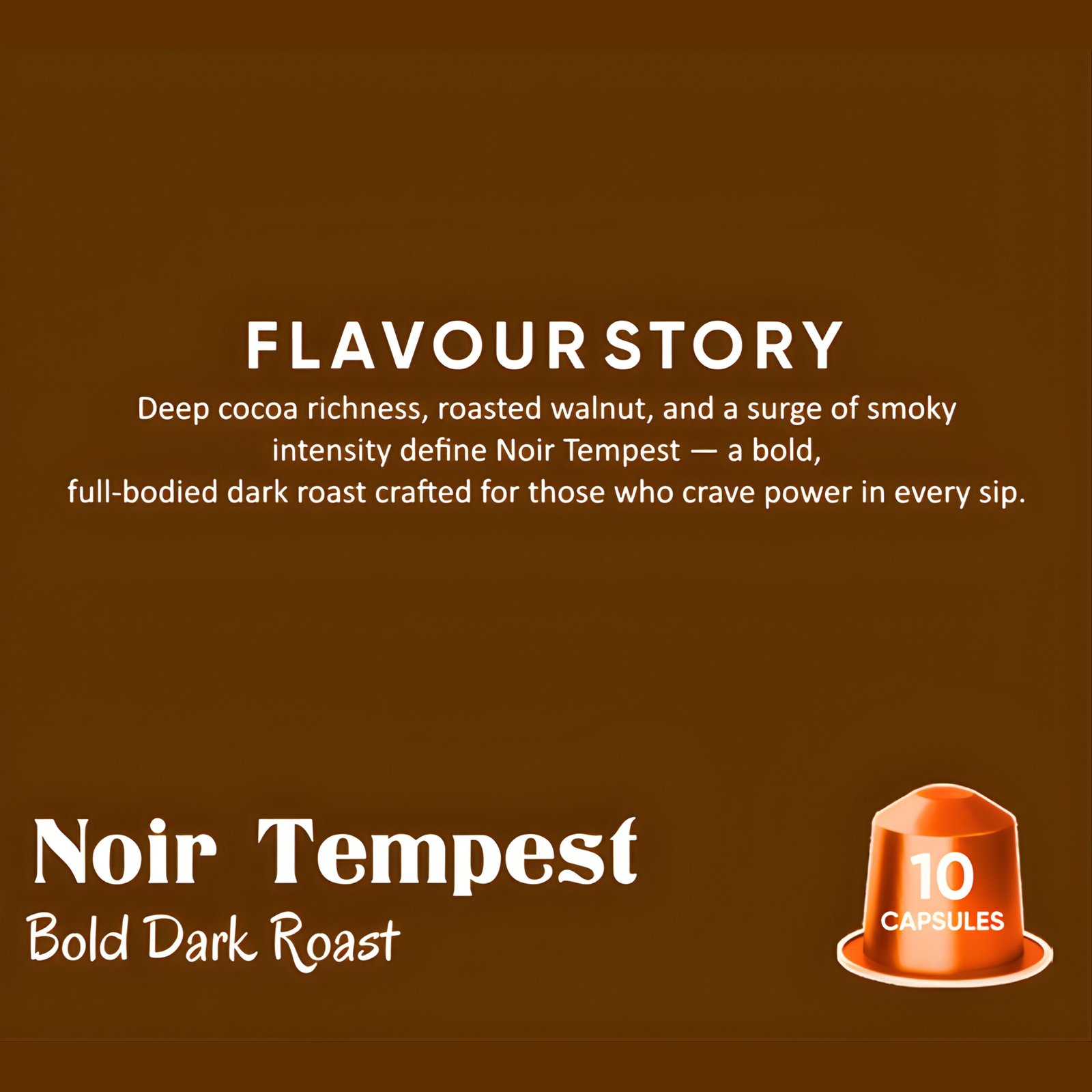 Noir Tempest Dark Roast Coffee Capsules By Telaa | Intensity 11 | Nespresso® Compatible | 10 Pods - Image 4