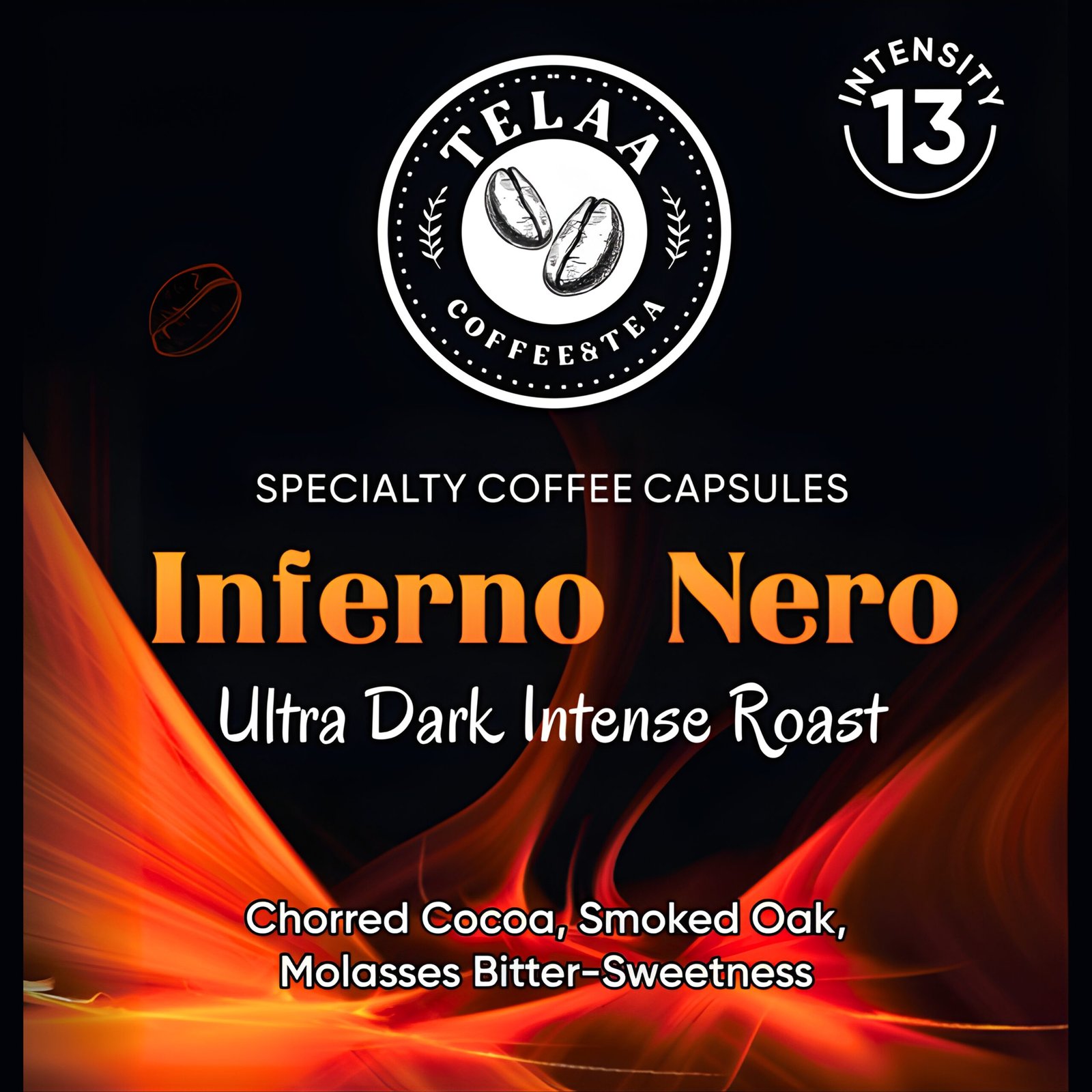 Inferno Nero Ultra Dark Coffee Capsules By Telaa | Intensity 13 | Nespresso® Compatible | 10 Pods - Image 3