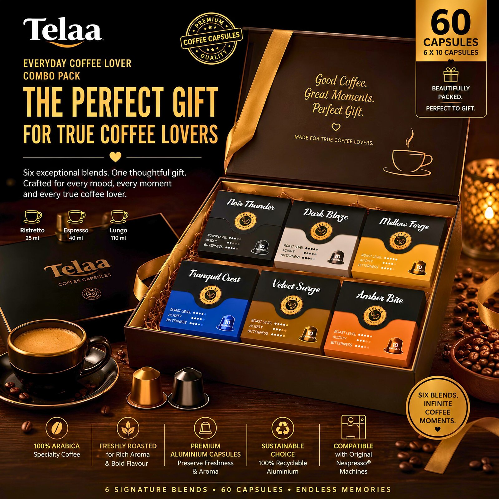 Everyday Coffee Lover 60 Specialty Arabica Coffee Capsule Combo | Intensity 5-10 | Nespresso® Compatible - Image 9