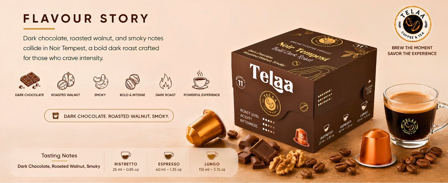 Noir Tempest Nespresso compatible coffee capsules