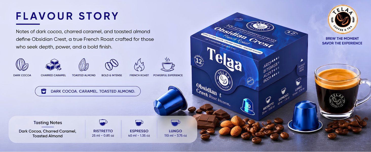 Obsidian Crest Nespresso compatible coffee capsules
