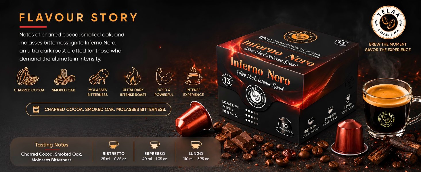 Inferno Nero Nespresso compatible coffee capsules