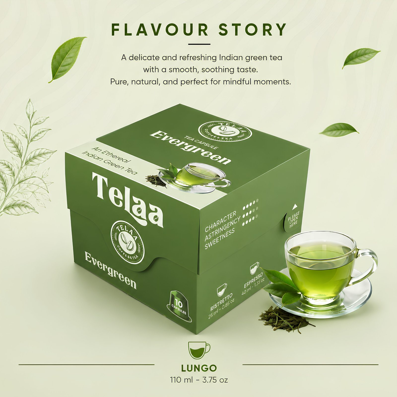 トップス green tea Evergreen Classic Green Tea – Premium Green Tea Capsules by Telaa