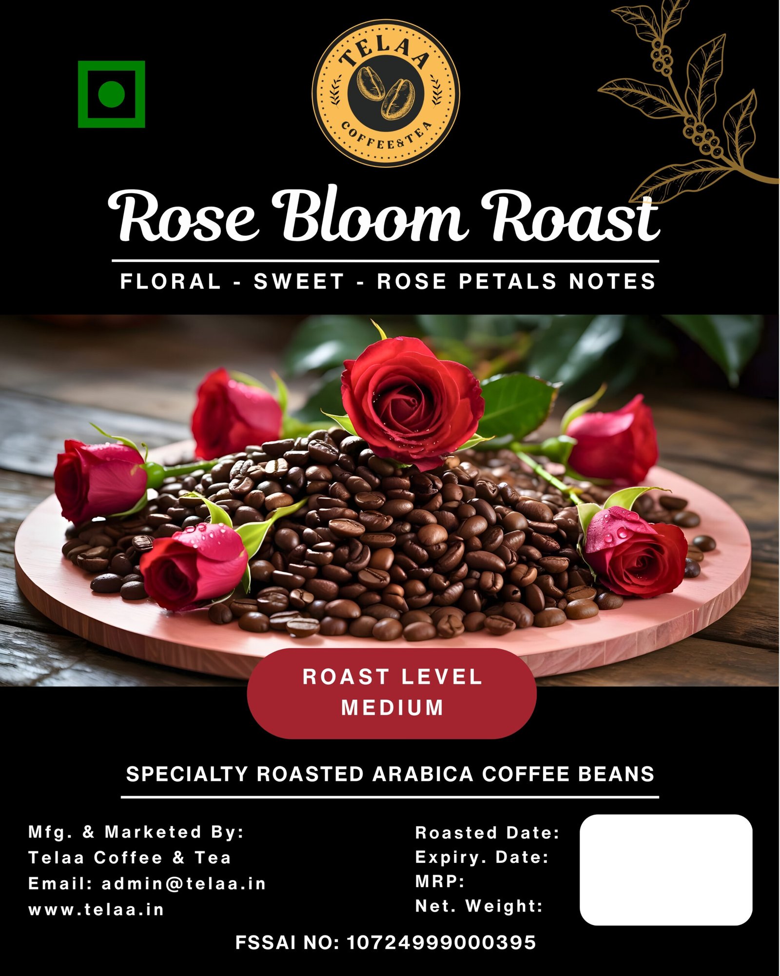 Rose Bloom Roast - Specialty Coffee Beans 250gm - Image 3