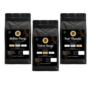 Telaa Specialty Coffee Blends - Mellow Forge, Velvet Surge, and Noir Thunder Arabica Beans