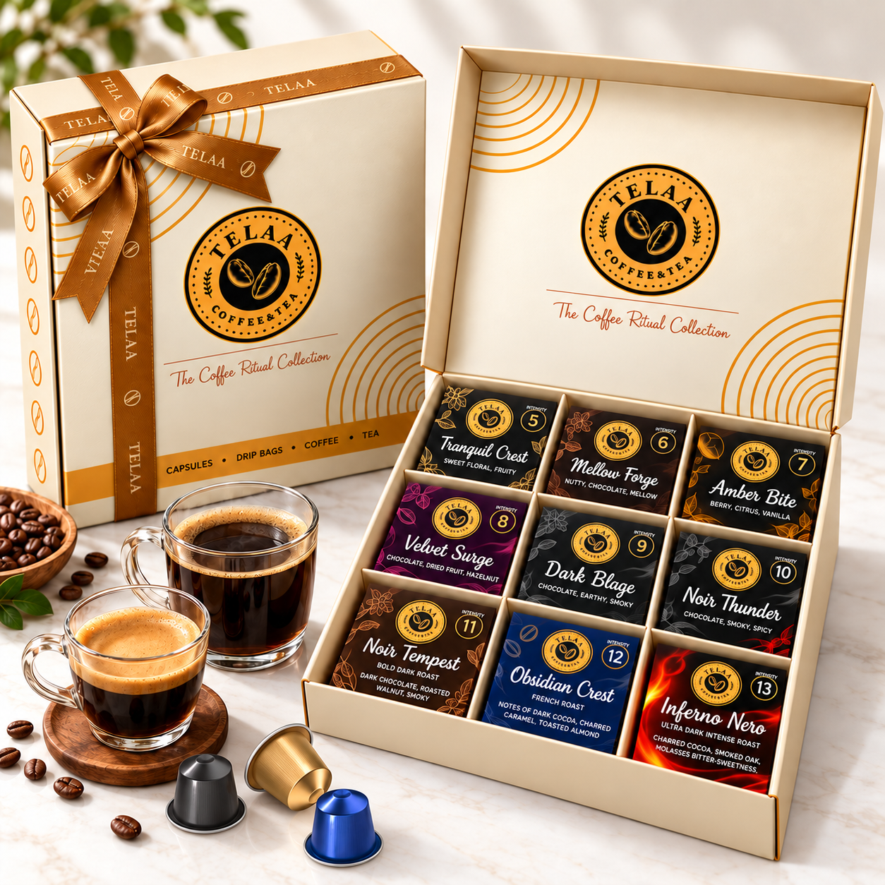 Telaa Signature Coffee Gift Pack – 90 Premium Coffee Capsules | 9 Signature Roasts | Nespresso® Original Line Compatible - Image 2