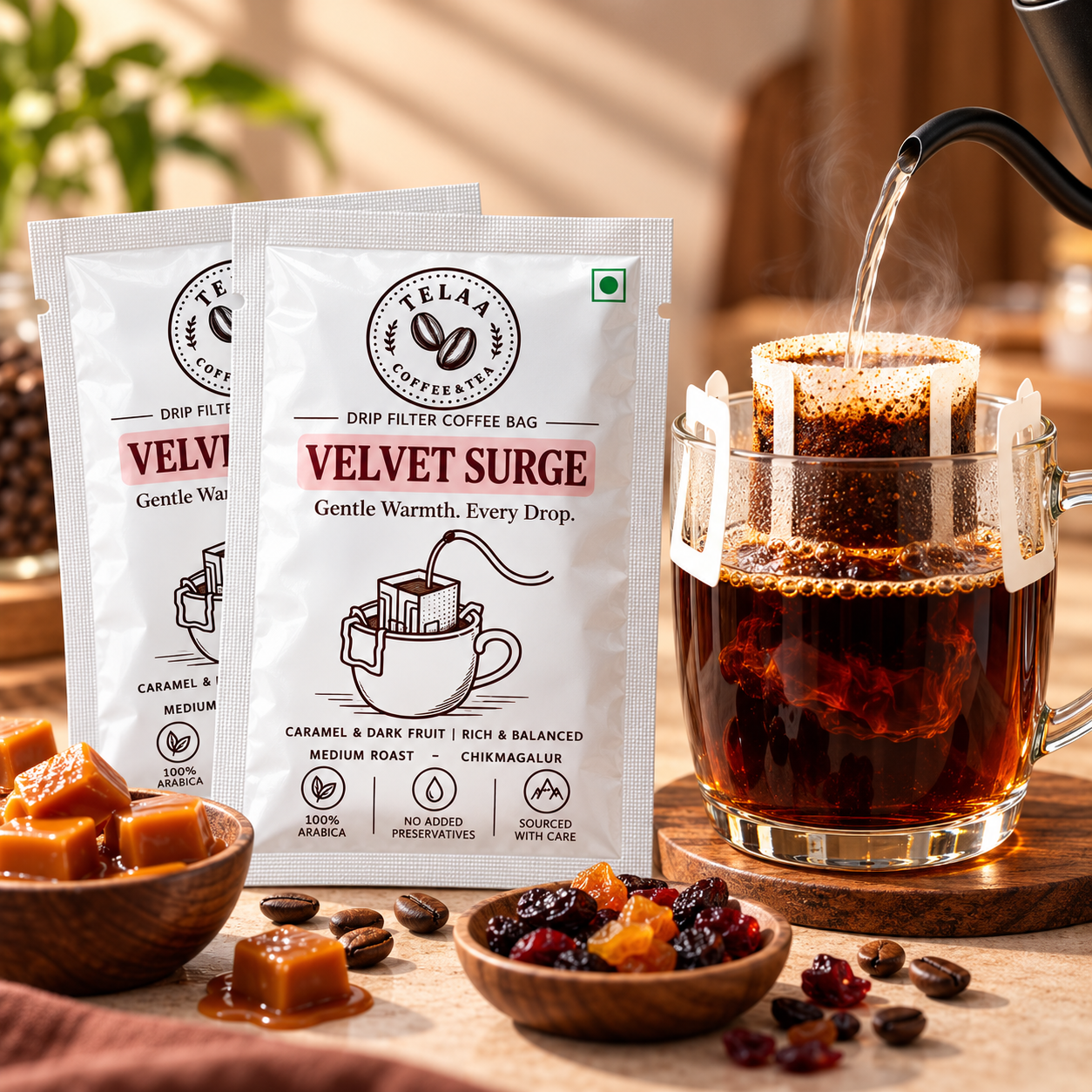 TELAA Premium Coffee Gift Hamper | 83 Cups of Coffee | Easy-Pour Drip Bag Coffee + 5 Instant Coffee Varieties | 100% Arabica | No Machine Required - Image 9